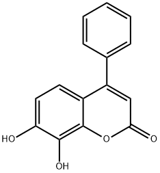 7,8-ジヒドロキシ-4-フェニル-2H-クロメン-2-オン 化学構造式