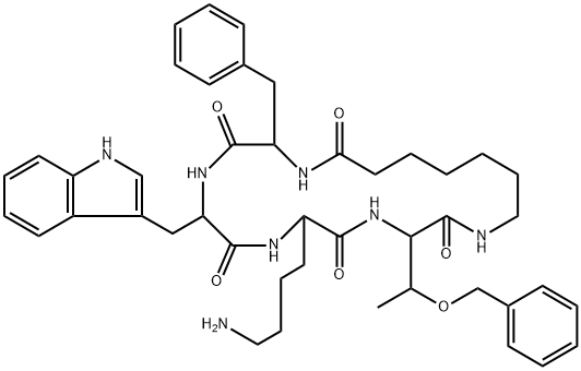 CYCLO(7-AMINOHEPTANOYL-PHE-D-TRP-LYS-THR[BZL]) Struktur