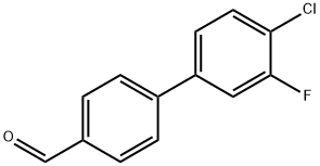 4'-クロロ-3'-フルオロ[1,1'-ビフェニル]-4-カルブアルデヒド 化学構造式
