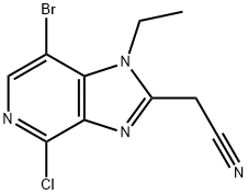 1H-Imidazo[4,5-c]pyridine-2-acetonitrile, 7-bromo-4-chloro-1-ethyl- Struktur