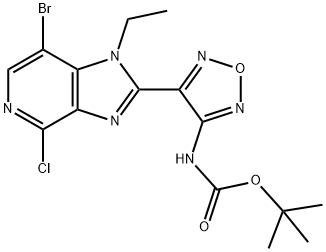 tert-butyl 4-(7-broMo-4-chloro-1-ethyl-1H-iMidazo[4,5-c]pyridin-2-yl)-1,2,5-oxadiazol-3-ylcarbaMate Structure