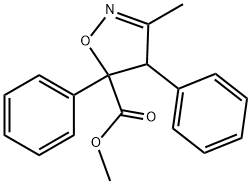 5-Isoxazolecarboxylic  acid,  4,5-dihydro-3-methyl-4,5-diphenyl-,  methyl  ester Struktur
