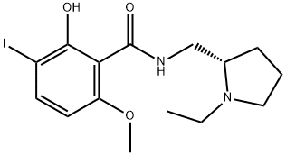 BENZAMIDE, N-[(1-ETHYL-2-PYRROLIDINYL)METHYL]-2-HYDROXY-3-IODO-6-METHOXY- 化学構造式