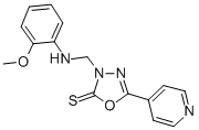 1,3,4-Oxadiazole-2(3H)-thione, 3-(((2-methoxyphenyl)amino)methyl)-5-(4 -pyridinyl)- 结构式