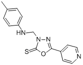 1,3,4-Oxadiazole-2(3H)-thione, 3-(((4-methylphenyl)amino)methyl)-5-(4- pyridinyl)-|