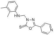 1,3,4-Oxadiazole-2(3H)-thione, 3-(((2,3-dimethylphenyl)amino)methyl)-5 -(4-pyridinyl)-,84249-78-5,结构式