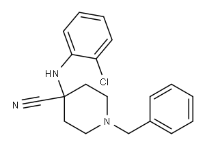 1-benzyl-4-[(2-chlorophenyl)amino]piperidine-4-carbonitrile Structure