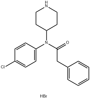 N-(4-chlorophenyl)-N-4-piperidylphenylacetamide monohydrobromide  Struktur