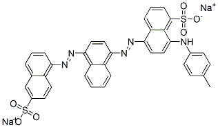 disodium 8-[(4-methylphenyl)amino]-5-[[4-[(6-sulphonato-1-naphthyl)azo]-1-naphthyl]azo]naphthalene-1-sulphonate 结构式