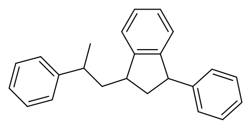 1-phenyl-3-(2-phenylpropyl)indan Structure