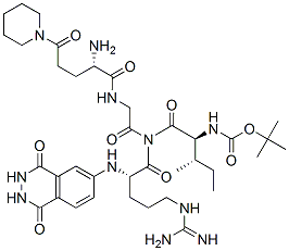 L-Argininamide, N-((1,1-dimethylethoxy)carbonyl)-L-isoleucyl-5-oxo-5-( 1-piperidinyl)-L-norvalylglycyl-N-(1,2,3,4-tetrahydro-1,4-dioxo-6-phth alazinyl)- 结构式