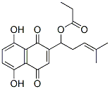 [1-(5,8-dihydroxy-1,4-dioxo-naphthalen-2-yl)-4-methyl-pent-3-enyl] pro panoate 结构式
