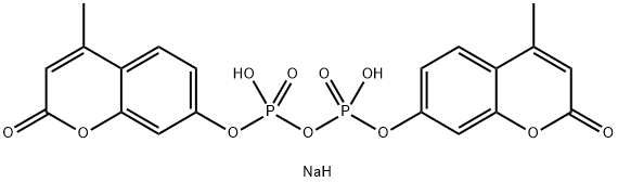 二りん酸α,β-ビス(4-メチル-2-オキソ-2H-1-ベンゾピラン-7-イル)=α,β-ジナトリウム 化学構造式