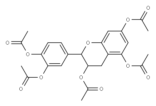 2-[3,4-bis(acetoxy)phenyl]-3,4-dihydro-2H-1-benzopyran-3,5,7-triyl triacetate 结构式