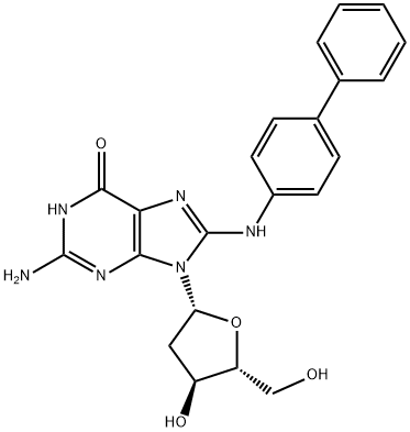 Guanosine, 8-((1,1'-biphenyl)-4-ylamino)-2'-deoxy- Struktur