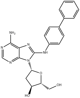 8-((1,1'-Biphenyl)-4-ylamino)-2'-deoxyadenosine 结构式