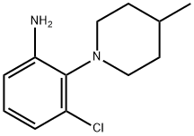 3-氯-2-(4-甲基-哌啶-1-基)-苯胺,842965-35-9,结构式