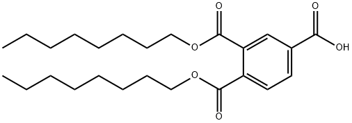 1,2,4-ベンゼントリカルボン酸水素1,2-ジオクチル 化学構造式