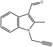 2-メチル-1-プロプ-2-イニル-1H-インドール-3-カルブアルデヒド 化学構造式