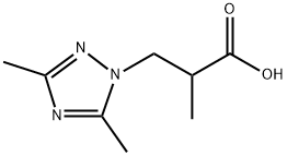 3-(3,5-ジメチル-1H-1,2,4-トリアゾール-1-イル)-2-メチルプロパン酸 化学構造式
