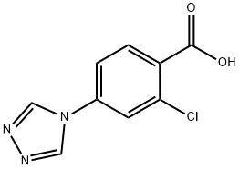 2-クロロ-4-(4H-1,2,4-トリアゾール-4-イル)安息香酸 化学構造式