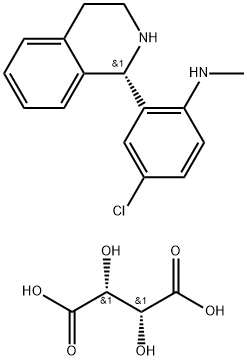 bis[(-)-1-[5-chloro-2-(methylamino)phenyl]-1,2,3,4-tetrahydroisoquinolinium] [R-(R*,R*)]-tartrate 结构式