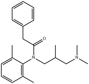 N-(3-Dimethylamino-2-methylpropyl)-2',6'-dimethyl-2-phenylacetanilide 结构式