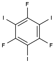 1,3,5-トリフルオロ-2,4,6-トリヨードベンゼン 化学構造式