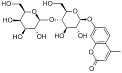 4-メチルウンベリフェリル-Β-D-ラクトシド 化学構造式