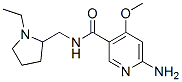 6-amino-N-[(1-ethylpyrrolidin-2-yl)methyl]-4-methoxy-pyridine-3-carbox amide 结构式
