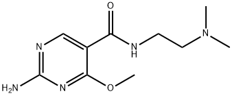 2-Amino-N-(2-(dimethylamino)ethyl)-4-methoxy-5-pyrimidinecarboxamide,84332-07-0,结构式