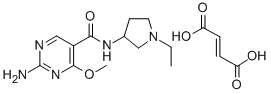 5-Pyrimidinecarboxamide, 2-amino-N-(1-ethyl-3-pyrrolidinyl)-4-methoxy- , (E)-2-butenedioate (1:1) Struktur