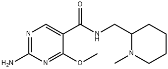 2-Amino-4-methoxy-N-((1-methyl-2-piperidyl)methyl)-5-pyrimidinecarboxa mide 结构式