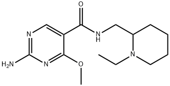 2-Amino-N-((1-ethyl-2-piperidinyl)methyl)-4-methoxy-5-pyrimidinecarbox amide Structure