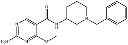 2-Amino-N-(1-benzyl-3-piperidyl)-4-methoxy-5-pyrimidinecarboxamide 结构式
