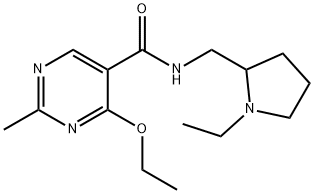5-Pyrimidinecarboxamide, 4-ethoxy-N-((1-ethyl-2-pyrrolidinyl)methyl)-2 -methyl- Struktur