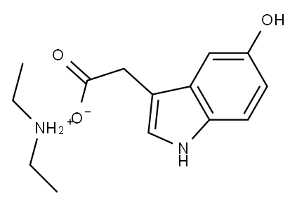 N-エチルエタンアミン・5-ヒドロキシ-1H-インドール-3-酢酸 化学構造式