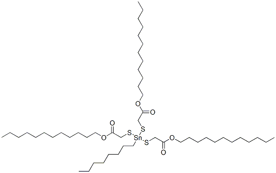 2,2',2''-[(オクチルスタンニリジン)トリス(チオ)]トリス(酢酸ドデシル) 化学構造式