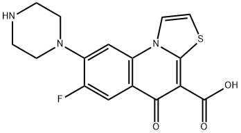 5H-Thiazolo(3,2-a)quinoline-4-carboxylic acid, 7-fluoro-5-oxo-8-(1-pip erazinyl)- 结构式