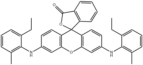 3',6'-bis[(2-ethyl-6-methylphenyl)amino]spiro[isobenzofuran-1(3H),9'-[9H]xanthene]-3-one 结构式