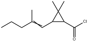 Cyclopropanecarbonyl chloride, 2,2-dimethyl-3-(2-methyl-1-pentenyl)- (9CI) Structure