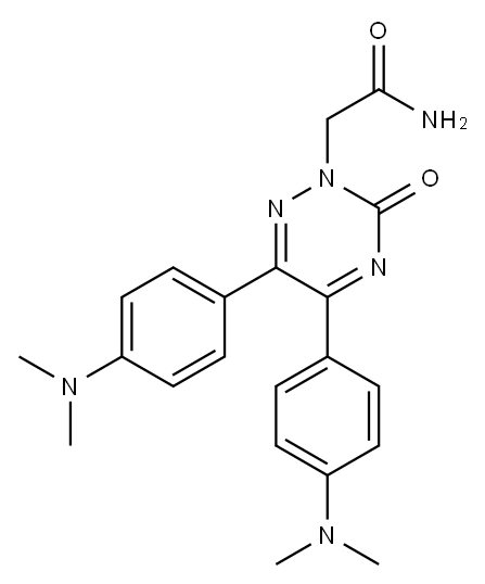 2-[5,6-bis(4-dimethylaminophenyl)-3-oxo-1,2,4-triazin-2-yl]acetamide Structure