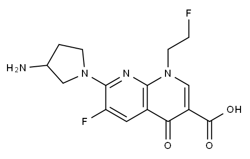 7-(3-aminopyrrolidin-1-yl)-6-fluoro-1-(2-fluoroethyl)-4-oxo-1,8-naphth yridine-3-carboxylic acid|