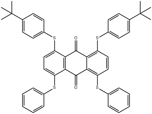 1,8-ビス[[4-(1,1-ジメチルエチル)フェニル]チオ]-4,5-ビス(フェニルチオ)-9,10-アントラセンジオン 化学構造式