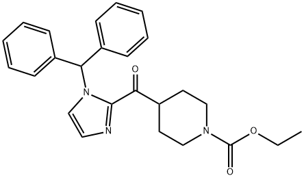 4-[[1-(DIPHENYLMETHYL)-1H-IMIDAZOL-2-YL]CARBONYL]-1-PIPERIDINECARBOXYLIC ACID, ETHYL ESTER Struktur