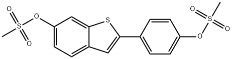 メタンスルホン酸4-(6-((メチルスルホニル)オキシ)ベンゾ[B]チオフェン-2-イル)フェニル 化学構造式