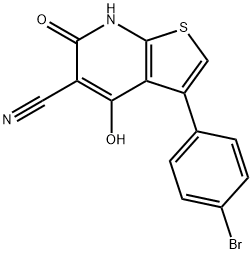 3-(4-溴苯基)-4-羟基-6-氧代-6,7-二氢噻吩并[2,3-B]吡啶-5-甲腈, 844499-56-5, 结构式