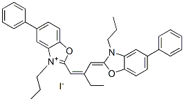 5-phenyl-2-[2-[(5-phenyl-3-propyl-3H-benzoxazol-2-ylidene)methyl]but-1-enyl]-3-propylbenzoxazolium iodide 结构式