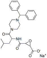 sodium 3-[[1-(4-benzhydrylpiperazin-1-yl)-4-methyl-1-oxo-pentan-2-yl]c arbamoyl]oxirane-2-carboxylate 结构式