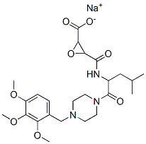 sodium 3-[[4-methyl-1-oxo-1-[4-[(2,3,4-trimethoxyphenyl)methyl]piperaz in-1-yl]pentan-2-yl]carbamoyl]oxirane-2-carboxylate 结构式